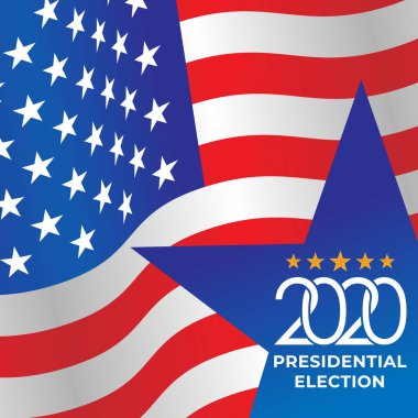 Amerika Birleşik Devletleri Başkanlık Seçimi 2020 Vektör illüstrasyonu. ABD Başkanlık Seçimi 2020 Vektör Sancak Tasarımı. 2020 ABD Başkanlık Seçimi Amerika Bayrak Vektör Tasarımı.