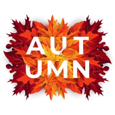 Dekoratif yapraklı sonbahar arka plan vektörü. Sonbahar sonbahar sonbahar vektörü arkaplan şablonu. Reklam, poster, afiş, broşür, davetiye, web sitesi veya tebrik kartı için soyut sonbahar arkaplan tasarımı şablonu