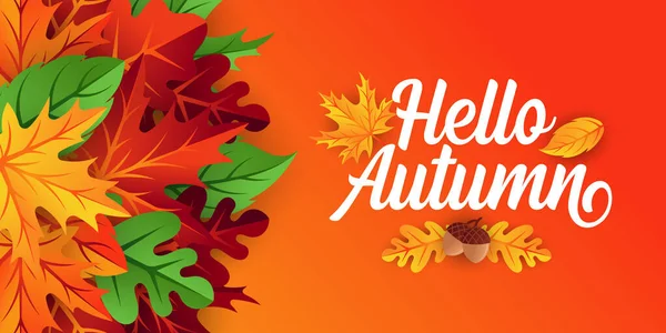 Podzimní Vektor Pozadí Dekorativními Listy Podzimní Podzimní Šablona Vektorového Pozadí — Stockový vektor