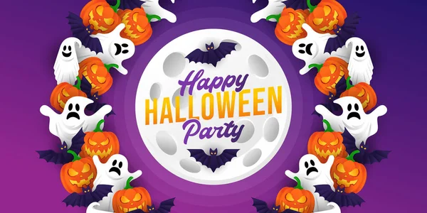 Halloween Fundo Vetor Ilustração Design Modelo Fundo Vetorial Halloween Decorativo —  Vetores de Stock