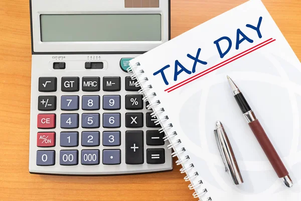 Dia Imposto Manuscrito Notebook Value Added Tax Vat Accounting Concept — Fotografia de Stock