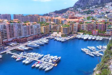 Lüks Daire ve liman ile lüks yatlar bay, Monte Carlo, Monaco, Avrupa, Azur sahil.
