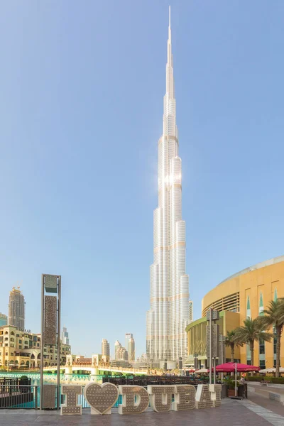 Dubai Emiratos Árabes Unidos Noviembre 2018 Burj Khalifa Tower Love — Foto de Stock