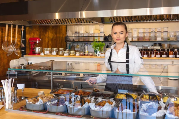 Startup Successful Small Business Owner Woman Working Counter Young Entrepreneur — Stock Photo, Image