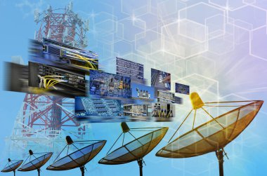 uydu çanak antenler arka plan üzerinde