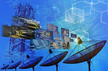 uydu çanak antenler arka plan üzerinde