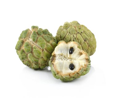 Muhallebi beyaz arka plan üzerinde annona izole elma