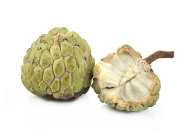 Muhallebi beyaz arka plan üzerinde annona izole elma