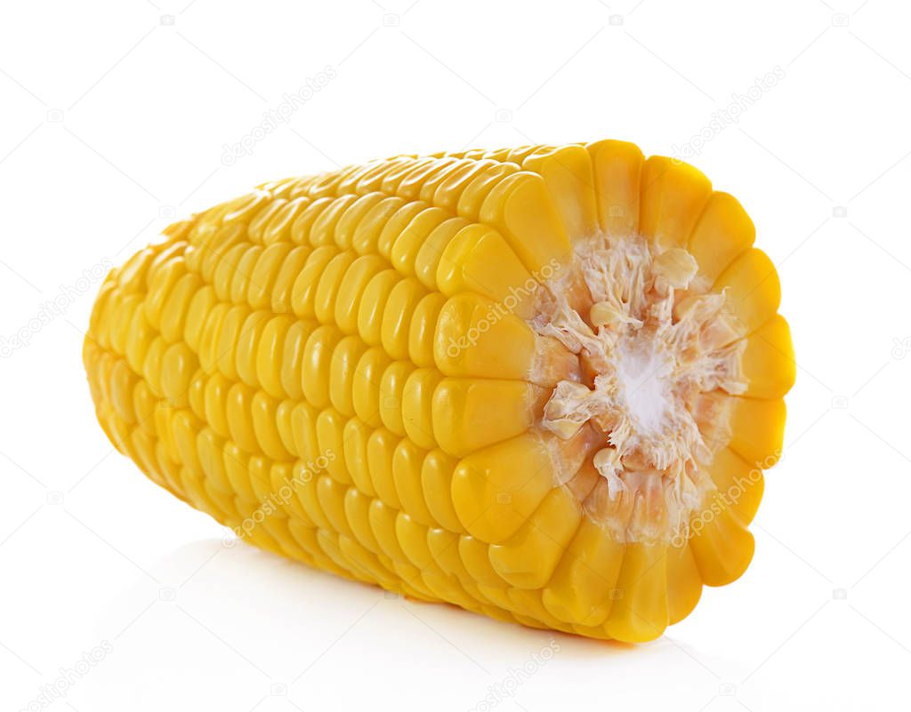canned corn on white backgruond