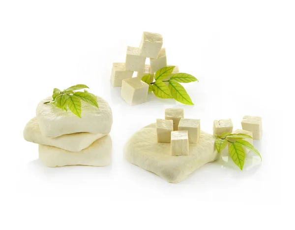 Tofu Sýr Bílém Pozadí — Stock fotografie