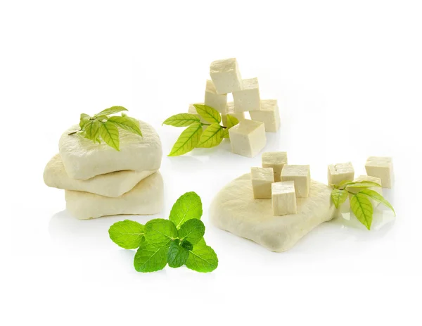 Tofu Cheese White Background — Stock Photo, Image