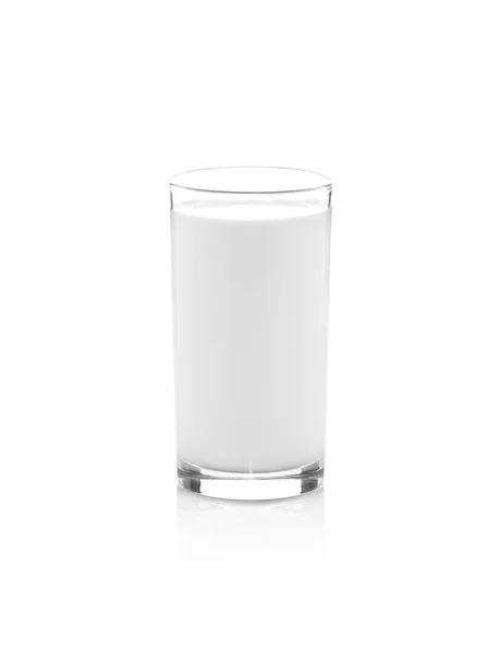 Ποτήρι Γάλακτος Απομονωμένο Λευκό Φόντο — Φωτογραφία Αρχείου