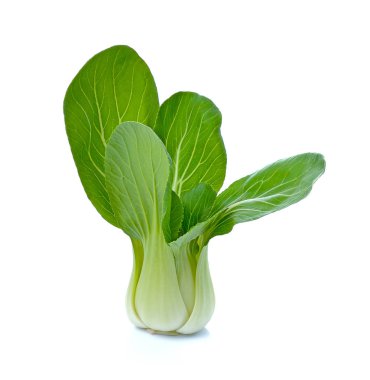 Bok choy (Çin lahanası) beyaz arka planda izole