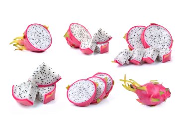 Beyaz arkaplanda Ejder Meyvesi izole