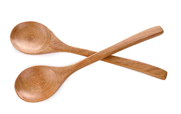 Wood Spoon White Background — Stock Photo, Image