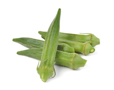Bamya beyaz arkaplanda izole edildi