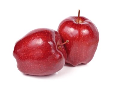 Beyaz arkaplanda elma