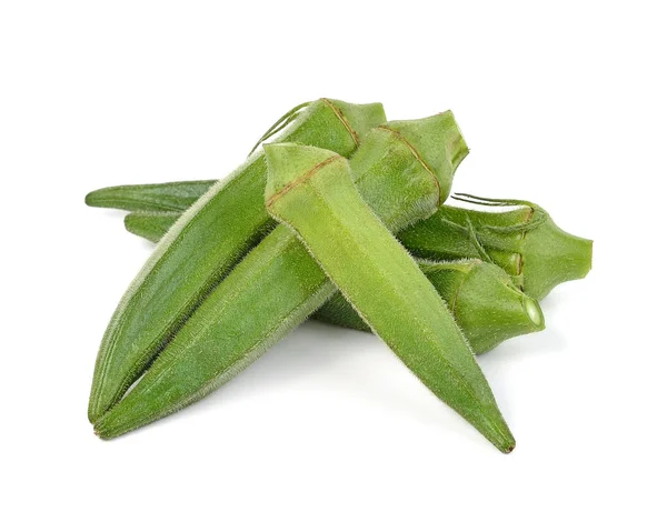 Okra Isolerad Vit Bakgrund — Stockfoto