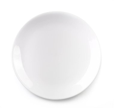 Boş plaka beyaz arkaplanda izole edildi