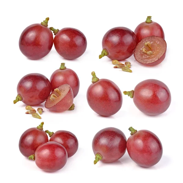 Red Grapes Isolated White Background — Stock Photo, Image