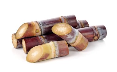 Beyaz sırtüstü izole edilmiş şeker kamışı