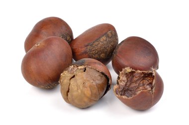 kestaneler beyaz arkaplanda