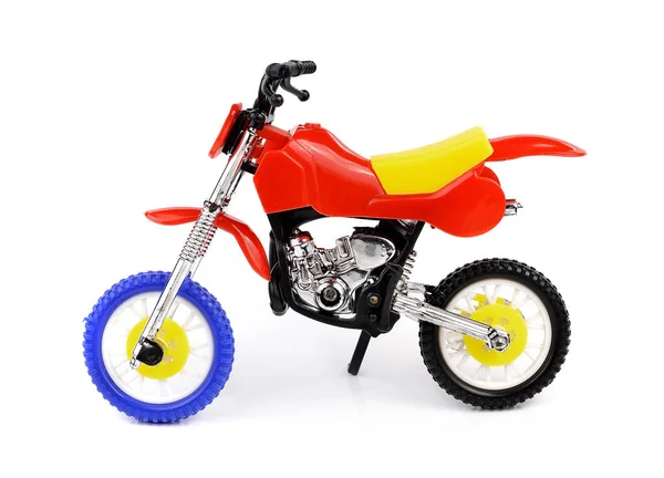 Leksak Motorcykel Isolerad Vit Bakgrund — Stockfoto