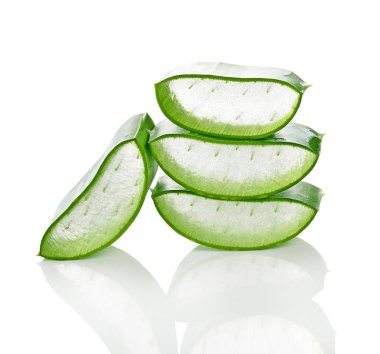 aloe vera taze yaprak. Beyaz arka plan üzerinde izole