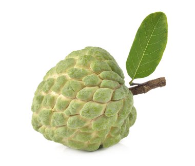 Muhallebi beyaz arka plan üzerinde annona izole elma