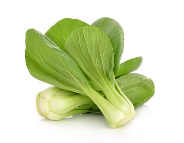 Bok choy (Çin lahanası) beyaz arka planda izole