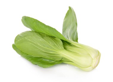 Bok choy (Çin lahanası) beyaz arka planda izole