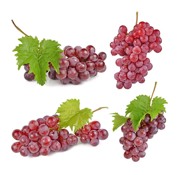 Red Grapes Isolated White Background — Stock Photo, Image