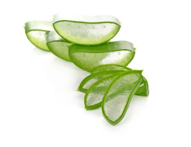 aloe vera izole taze yaprak beyaz arka plan