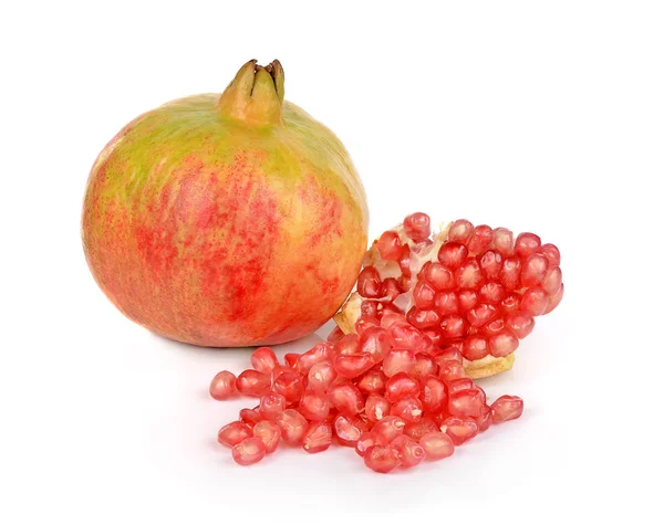 Mogen Granatäpple Frukt Isolerad Vit Bakgrund — Stockfoto