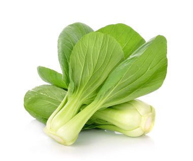 Bok choy (Çin lahanası) beyaz arka planda izole
