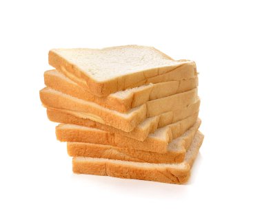 ekmek beyaz arkaplanda izole edildi.