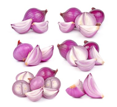 arpacık soğanları beyaz arkaplanda izole edildi