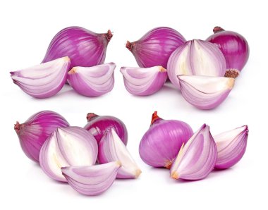 arpacık soğanları beyaz arkaplanda izole edildi