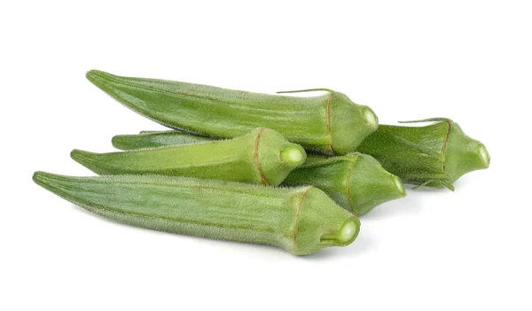 Okra Isolado Fundo Branco — Fotografia de Stock