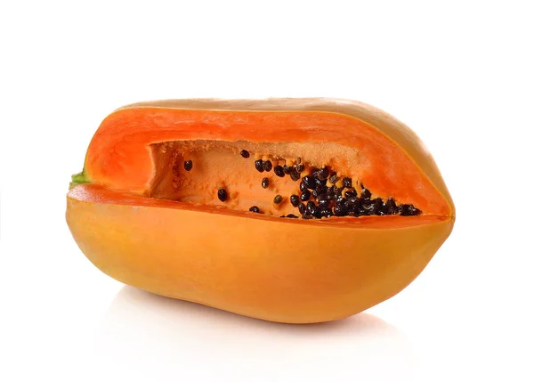 Papaya Isolato Sfondo Bianco — Foto Stock