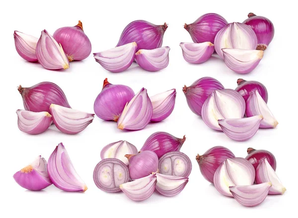 arpacık soğanları beyaz arkaplanda izole edildi