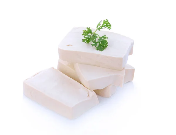 Cube Tofu Isolated White Background — Stock Photo, Image