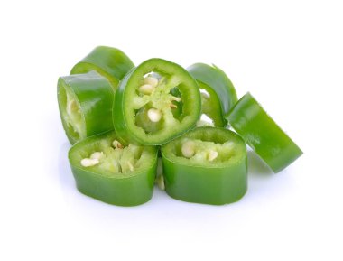 green chili  on white background