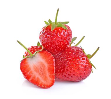 Çilek beyaz arkaplanda izole edildi