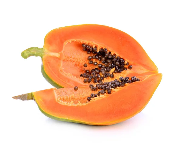 Papaya Aislada Sobre Fondo Blanco — Foto de Stock