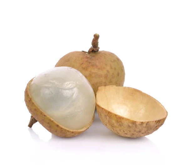 Longan Isolato Sfondo Bianco — Foto Stock