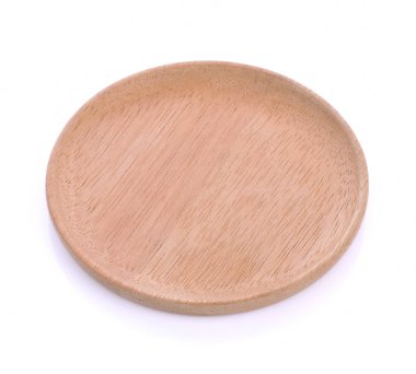 Ahşap plaka beyaz arkaplanda izole