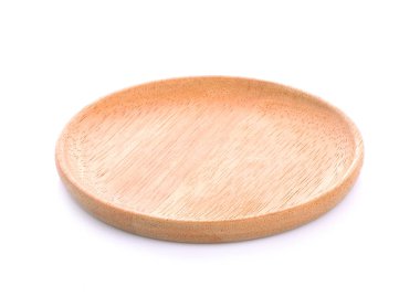 Ahşap plaka beyaz arkaplanda izole