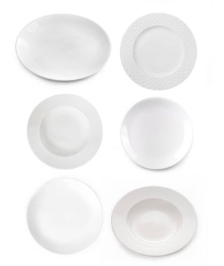 Boş plaka beyaz arkaplanda izole edildi