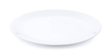 Boş plaka beyaz arkaplanda izole edildi